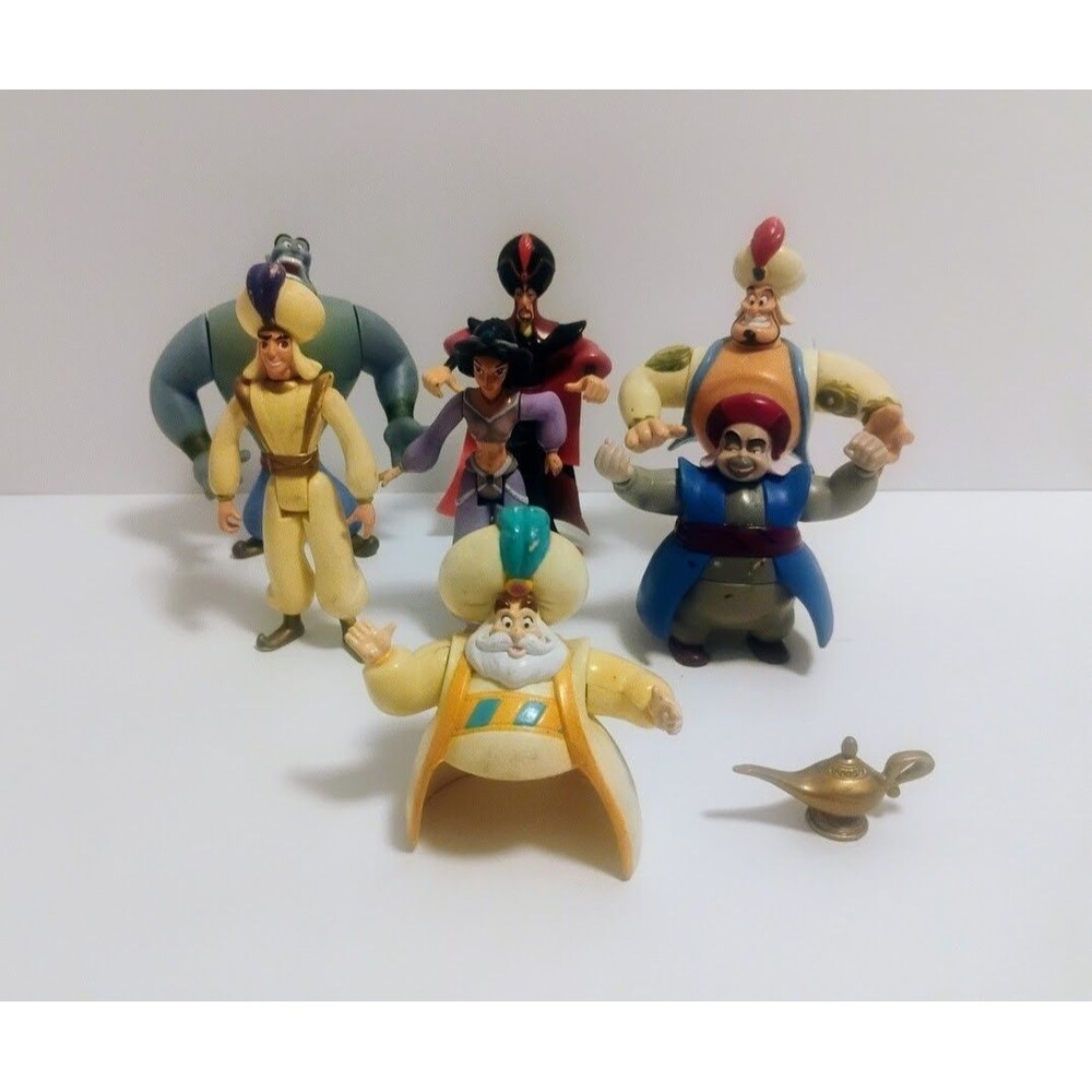 VINTAGE 90’S DISNEY MATTEL ALADDIN ACTION FIGURE LOT PRINCESS JASMINE GENIE ETC